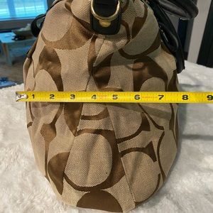 COACH Signature Carly Sateen With Leather Trim